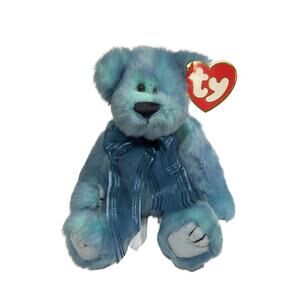 TY Beanie Baby "Azure" Blue " I'm Blue Without You" Plush Bear   Circa 1993